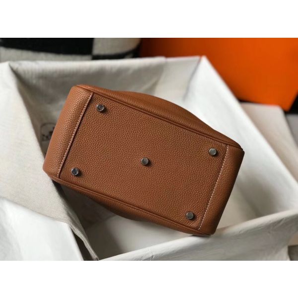 HERM Lindy 30cm Bag In Gold Clemence Leather PHW