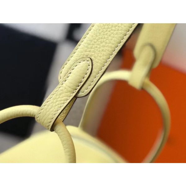 HERM Lindy 30cm Bag In Jaune Poussin Clemence Leather GHW