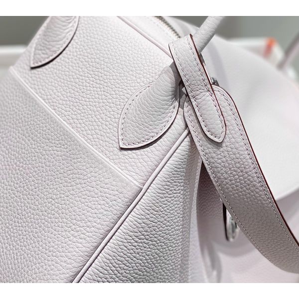 HERM Lindy 30cm Bag In Mauve Pale Clemence Leather PHW