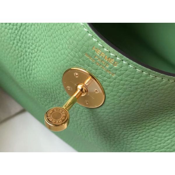 HERM Lindy 30cm Bag In Vert Criquet Clemence Leather GHW