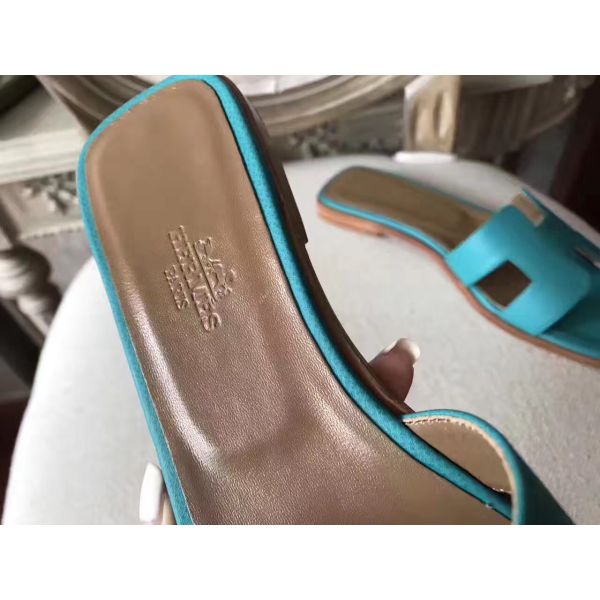 HERM Oran Sandals In Lagon Epsom Leather