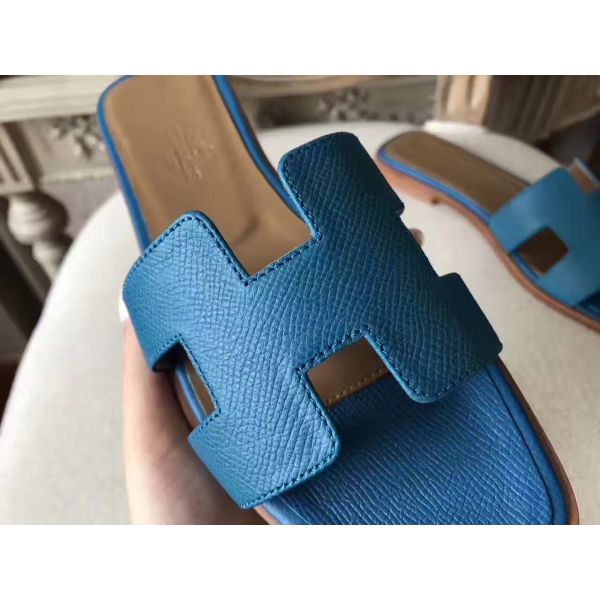 HERM Oran Sandals In Turquoise Epsom Leather