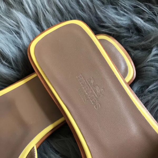 HERM Oran Sandals In Yellow Swift Leather