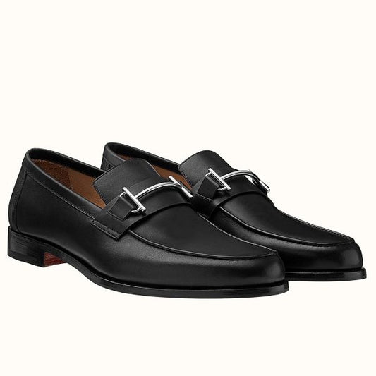 HERM Men's Sydney Loafers In Black Calfskin