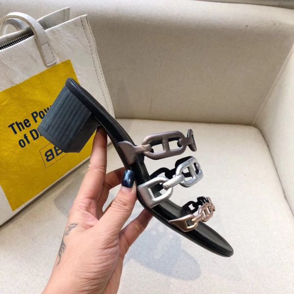 HERM Tandem Sandals In Gold/Silver Lambskin