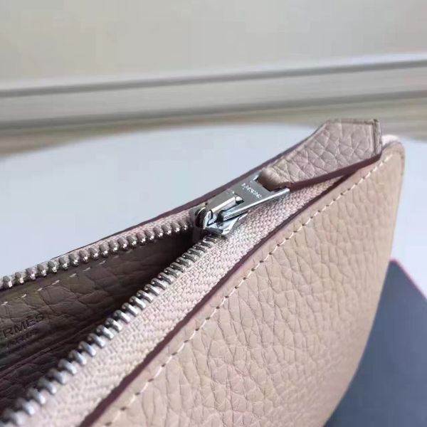 HERM Grey Clemence Azap Zipped Wallet