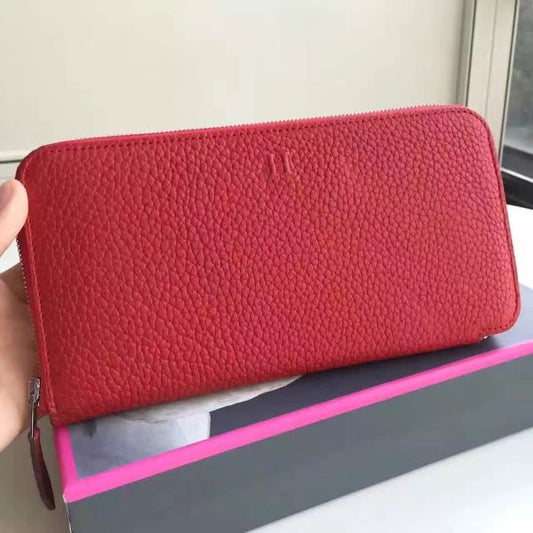 HERM Red Clemence Azap Zipped Wallet
