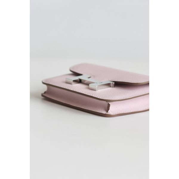HERM Constance Slim Wallet in Mauve Pale Epsom Calfskin