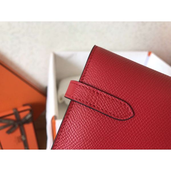 HERM Kelly Classic Long Wallet In Red Epsom Leather