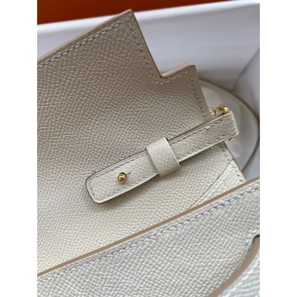HERM Kelly Classique To Go Wallet in Craie Epsom Calfskin