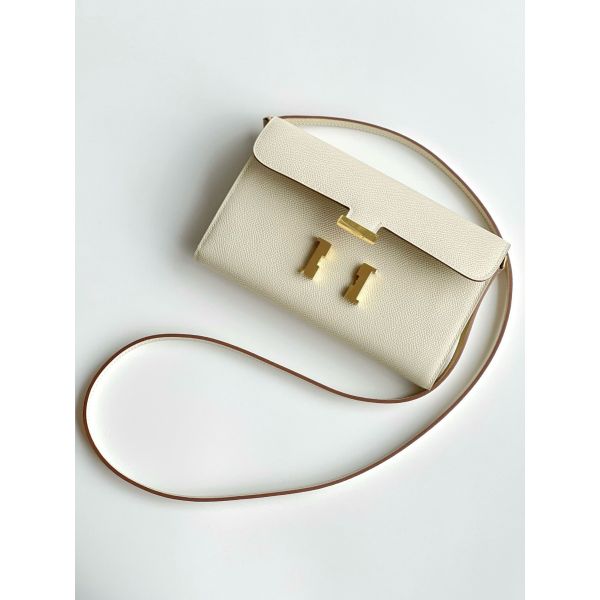 HERM Constance To Go Wallet in Craie Epsom Calfskin