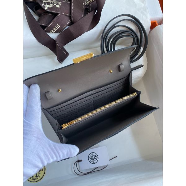 HERM Constance To Go Wallet in Etain Epsom Calfskin