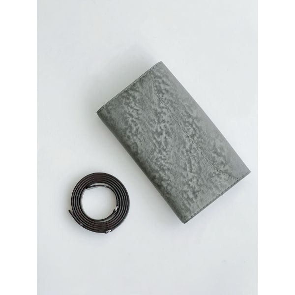 HERM Constance To Go Wallet in Gris Meyer Epsom Calfskin