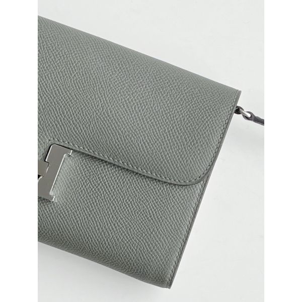HERM Constance To Go Wallet in Gris Meyer Epsom Calfskin