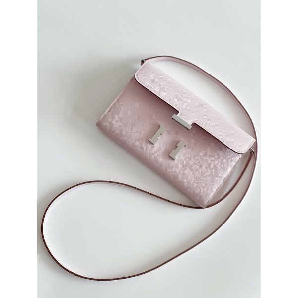 HERM Constance To Go Wallet in Mauve Pale Epsom Calfskin