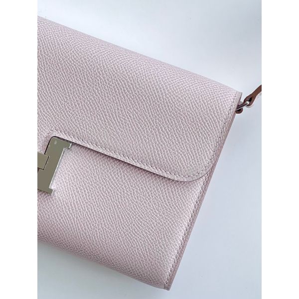 HERM Constance To Go Wallet in Mauve Pale Epsom Calfskin