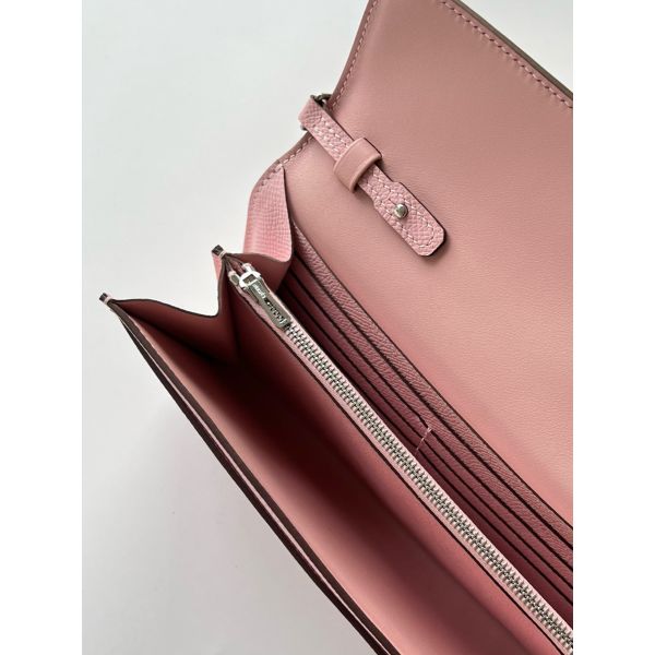 HERM Constance To Go Wallet in Pink Epsom Calfskin