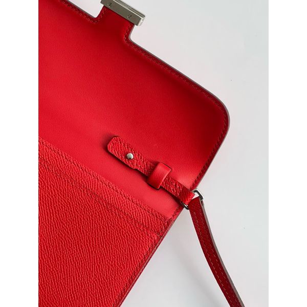 HERM Constance To Go Wallet in Red Epsom Calfskin