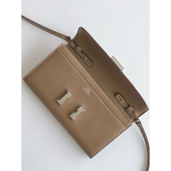 HERM Constance To Go Wallet in Taupe Epsom Calfskin