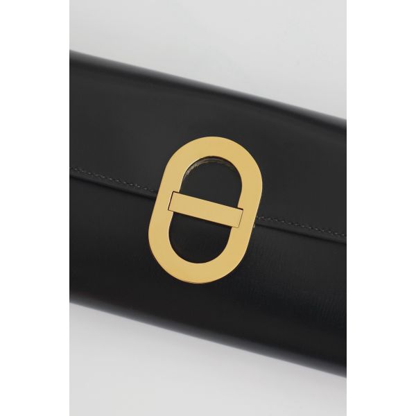 HERM Maillon To Go Wallet in Black Box Calfskin