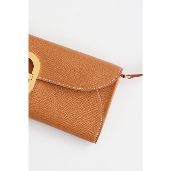 HERM Maillon To Go Wallet in Gold Epsom Calfskin