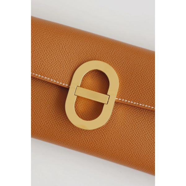 HERM Maillon To Go Wallet in Gold Epsom Calfskin