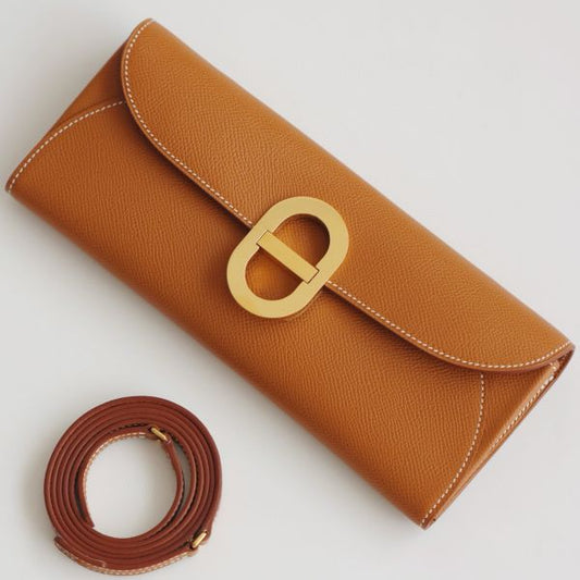 HERM Maillon To Go Wallet in Gold Epsom Calfskin