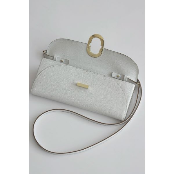 HERM Maillon To Go Wallet in Gris Pale Epsom Calfskin