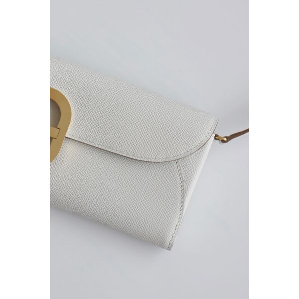 HERM Maillon To Go Wallet in Gris Pale Epsom Calfskin
