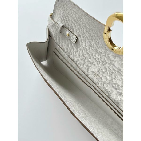 HERM Maillon To Go Wallet in Gris Pale Epsom Calfskin