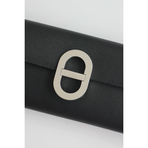 HERM Maillon To Go Wallet in Black Epsom Calfskin