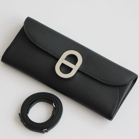 HERM Maillon To Go Wallet in Black Epsom Calfskin