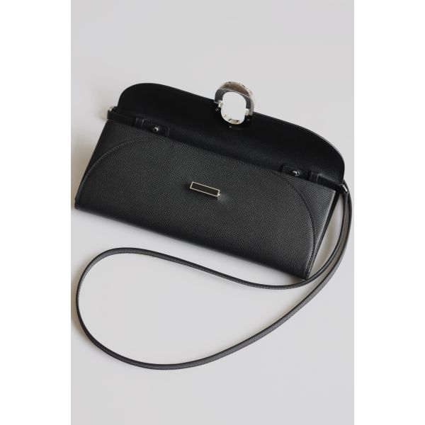 HERM Maillon To Go Wallet in Noir Epsom Calfskin