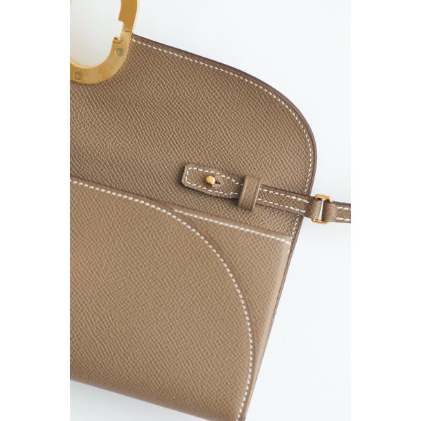 HERM Maillon To Go Wallet in Taupe Epsom Calfskin