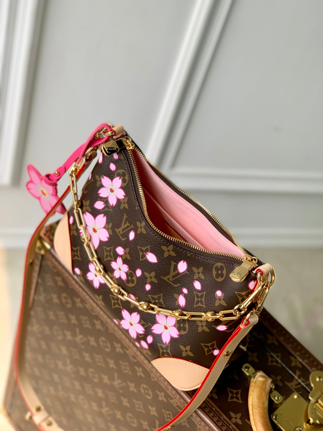 BOULOGNE CHERRY BLOSSOM 29 IN SAKURA BROWN MONOGRAM COATED CANVAS