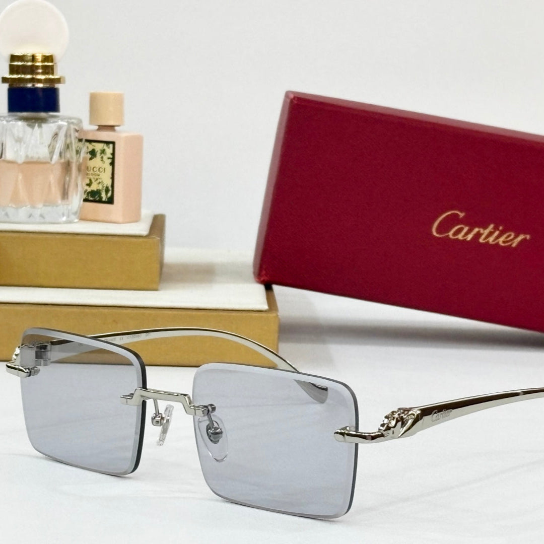 PANTHÈRE RIMLESS SQUARE FRAME SUNGLASSES 564103 IN METAL