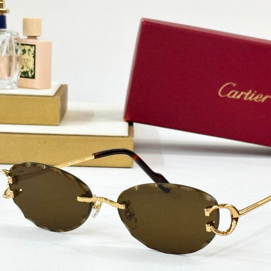 C DE RIMLESS ROUND FRAME SUNGLASSES CT0599S IN METAL