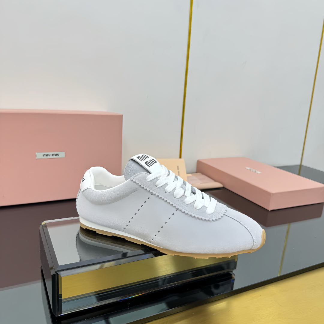 PLUME NAPPA SNEAKERS IN LIGHT GREY CALFSKIN