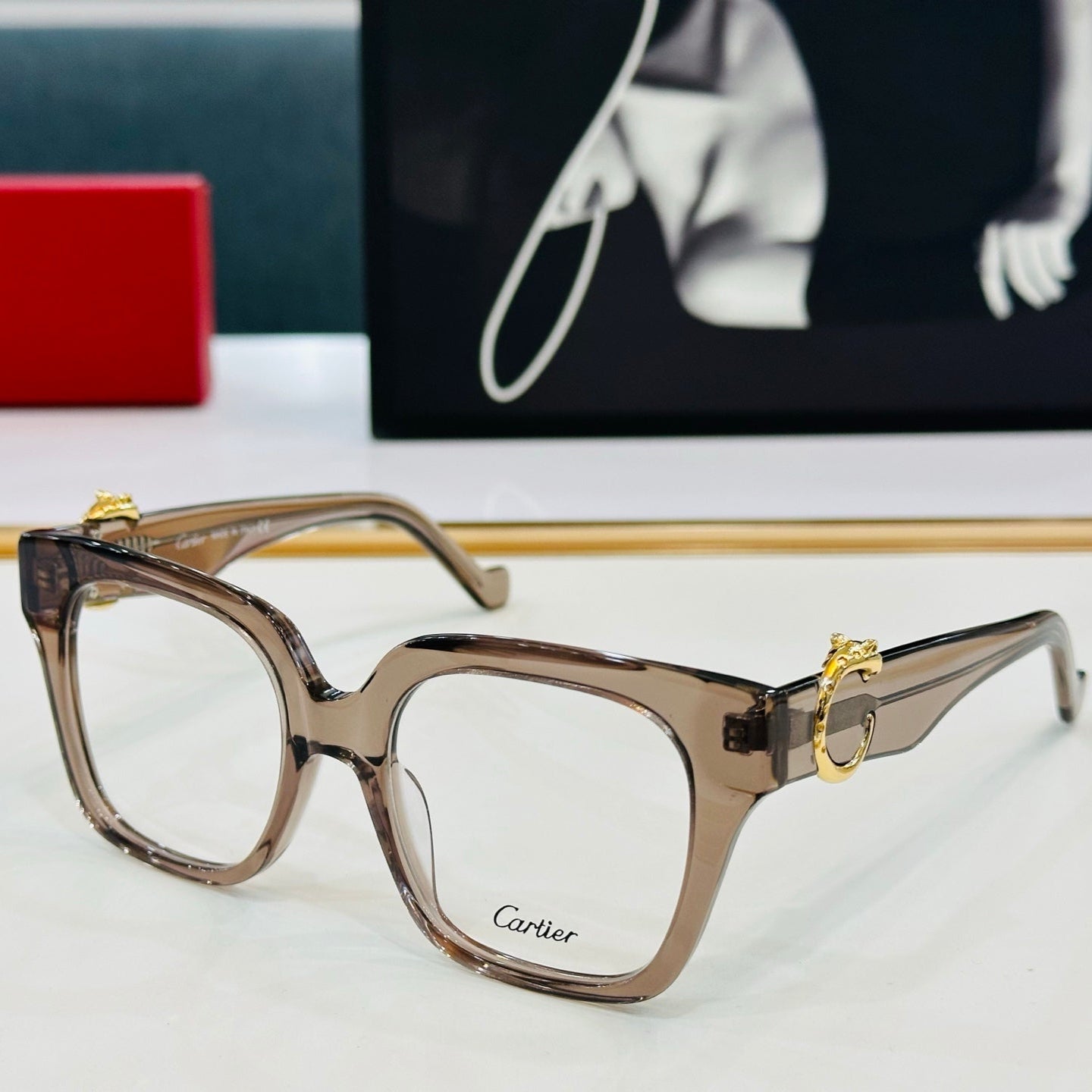 PANTHÈRE SQUARE FRAME SUNGLASSES 575855 IN ACETATE