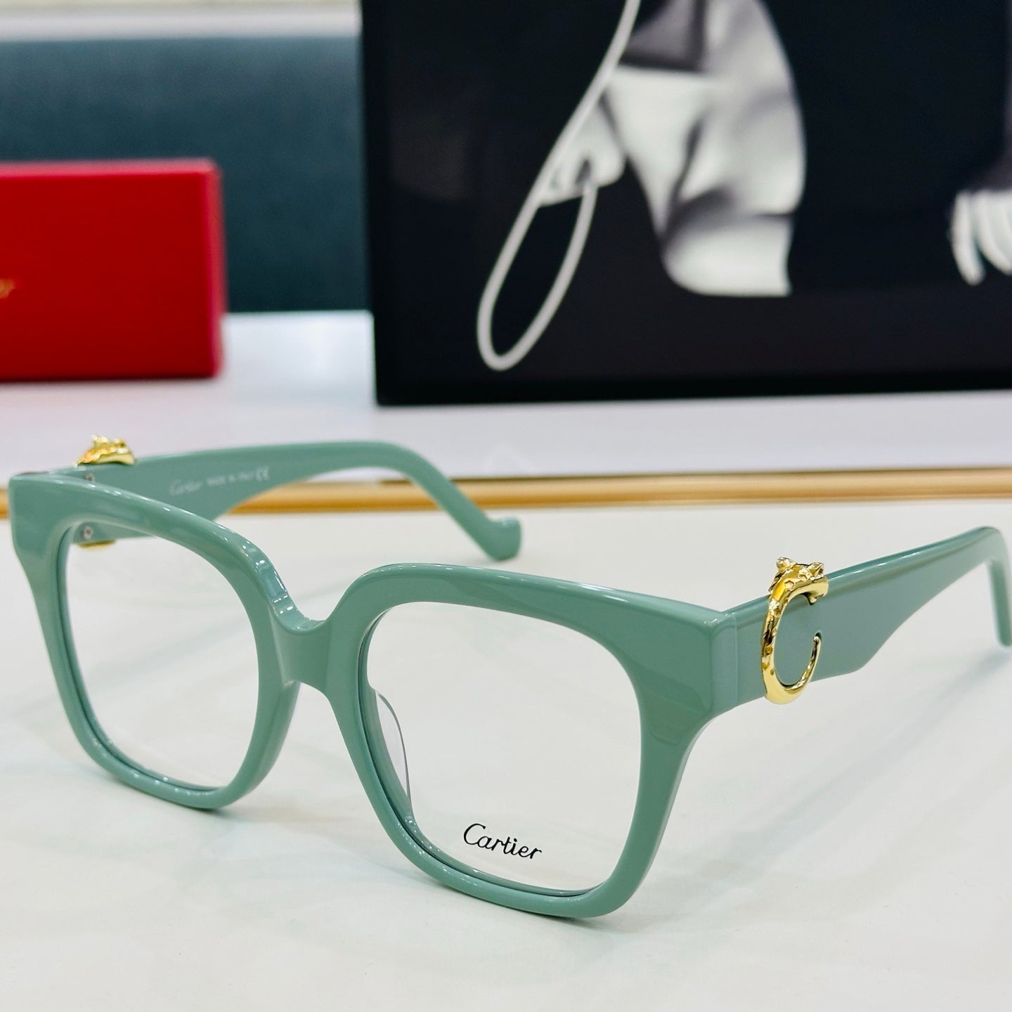 PANTHÈRE SQUARE FRAME SUNGLASSES 575855 IN ACETATE