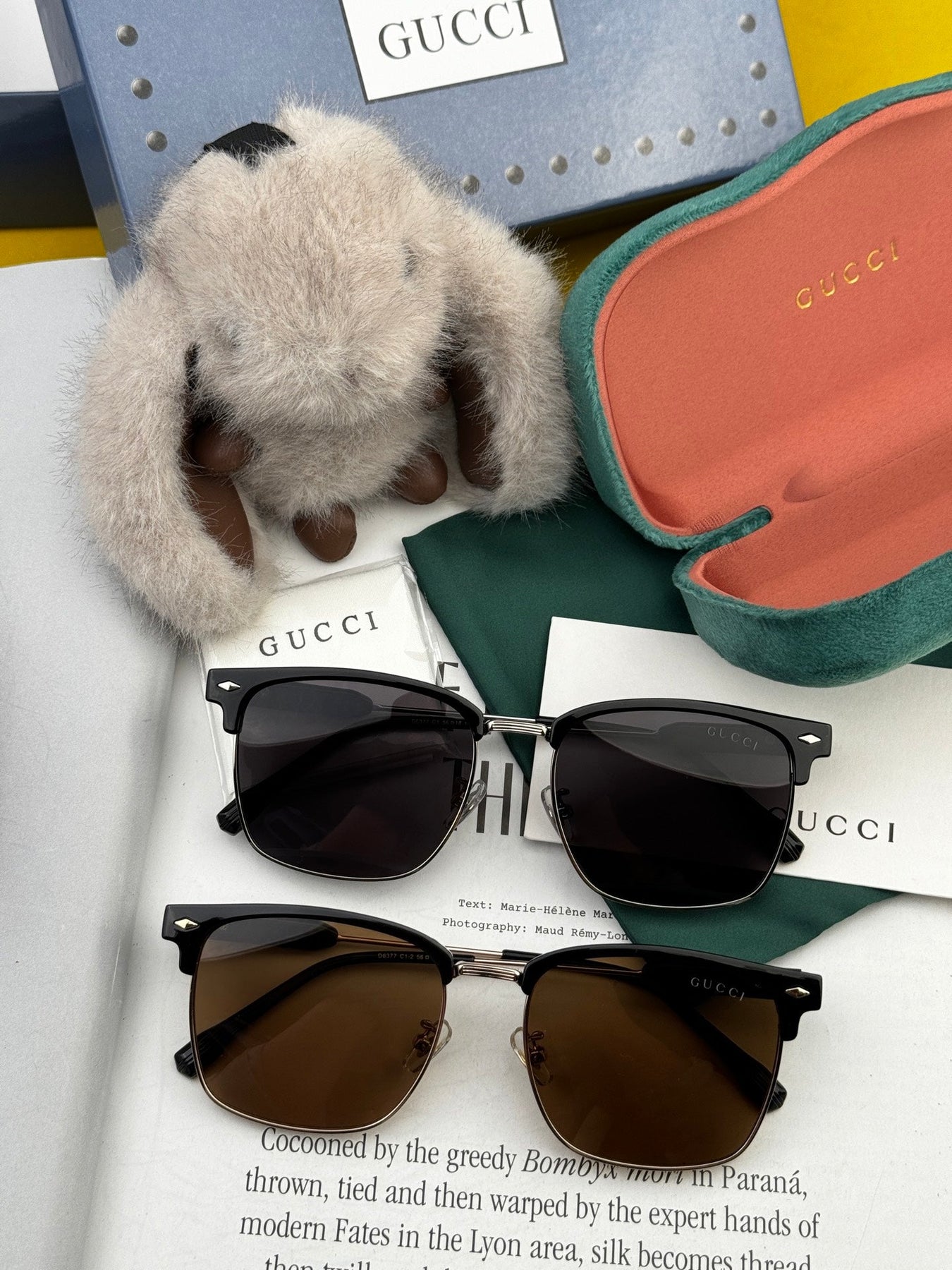 RECTANGULAR FRAME SUNGLASSES G7637 IN METAL AND ACETATE