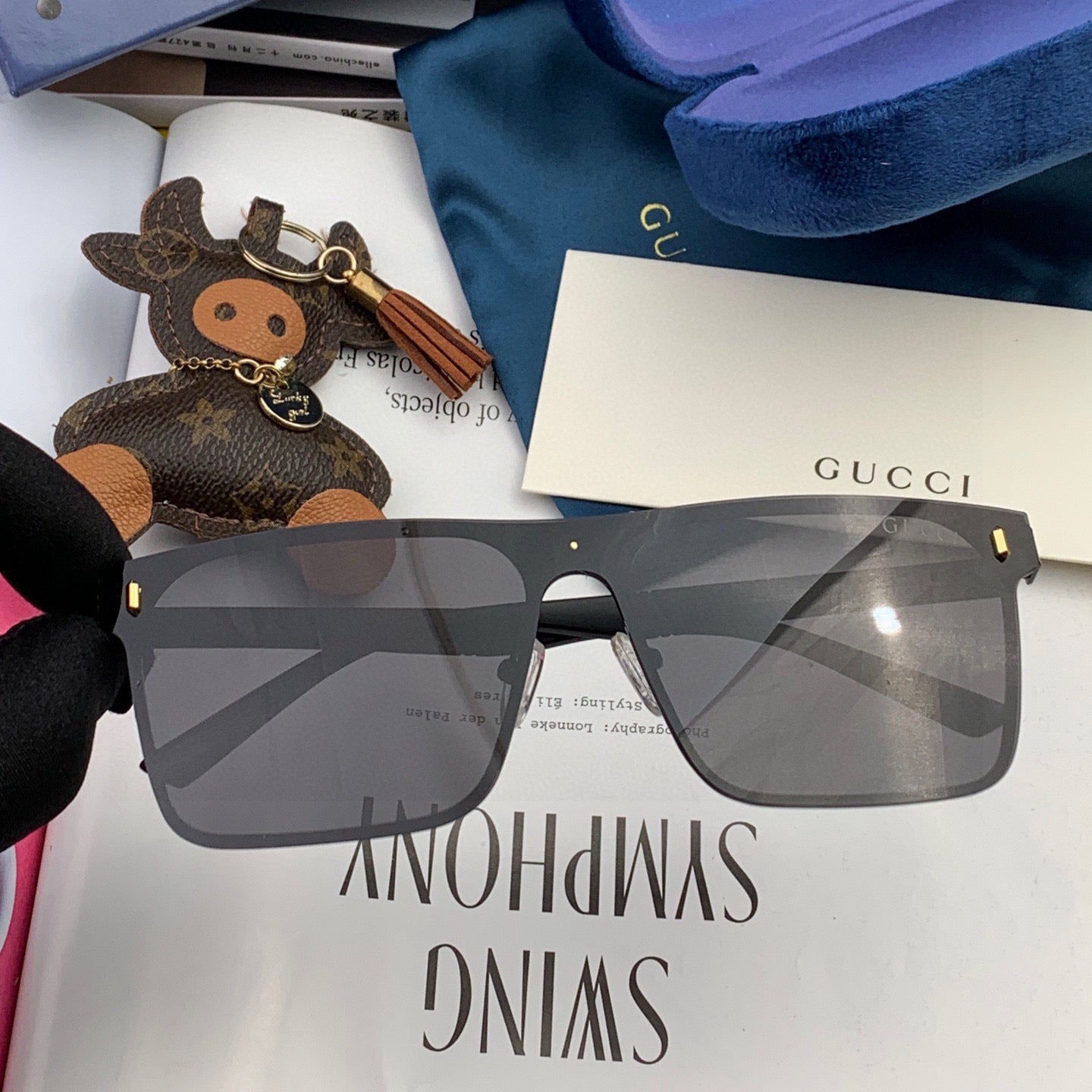 RECTANGULAR FRAME SUNGLASSES G7809 IN METAL