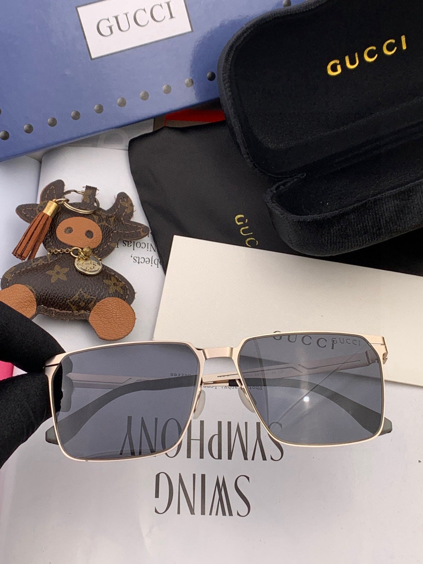 RECTANGULAR FRAME SUNGLASSES 9806 IN METAL