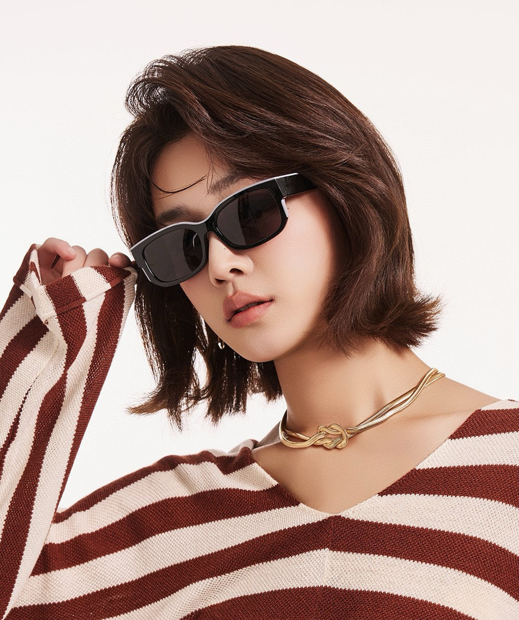 RECTANGULAR FRAME SUNGLASSES G0110 IN ACETATE