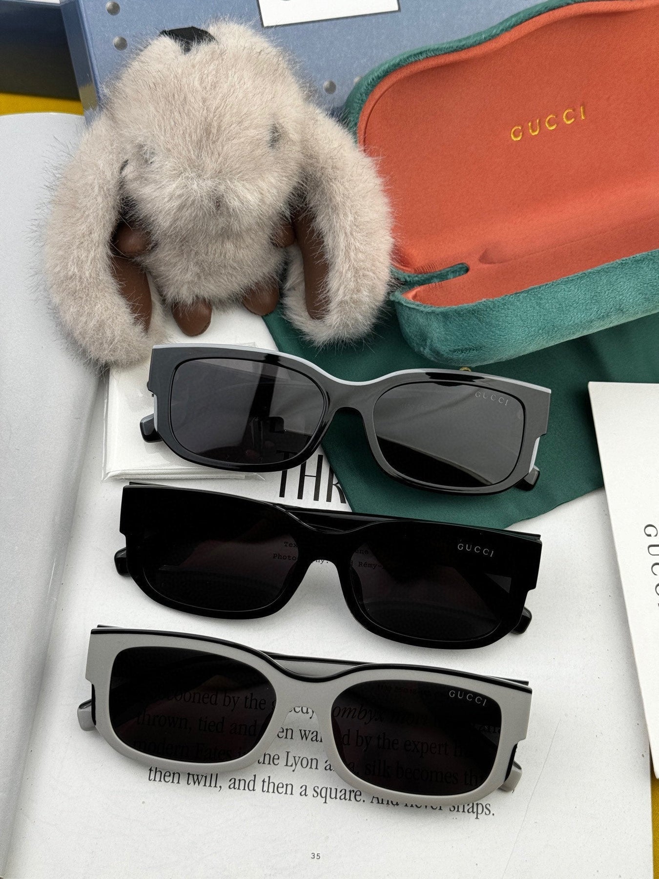 RECTANGULAR FRAME SUNGLASSES G0110 IN ACETATE