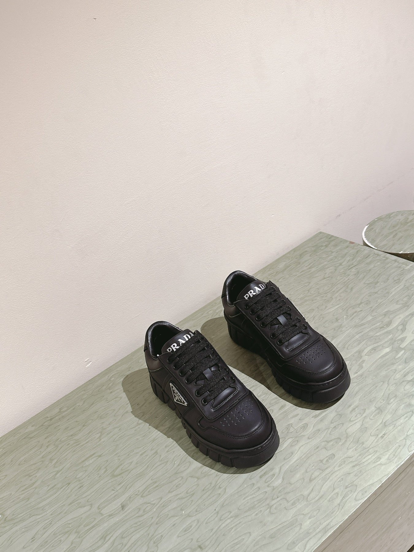 PRA FLATFORM SNEAKERS BLACK CALFSKIN