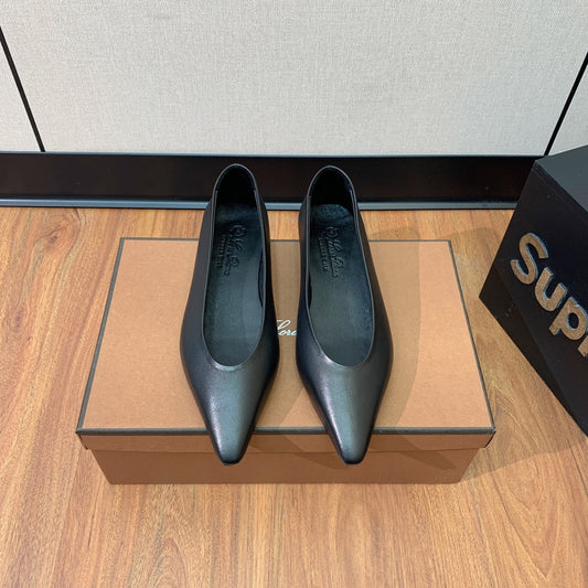 LP REBECCA BALLERINAS BLACK CALFSKIN