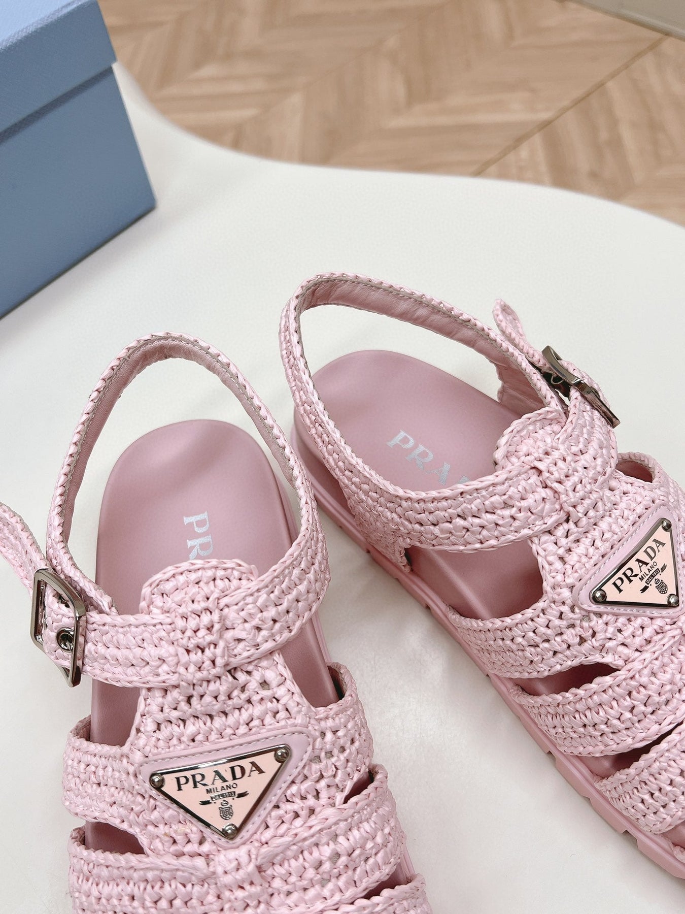 PRA RUBBER FISHERMAN SANDALS LIGHT PINK LAMBSKIN