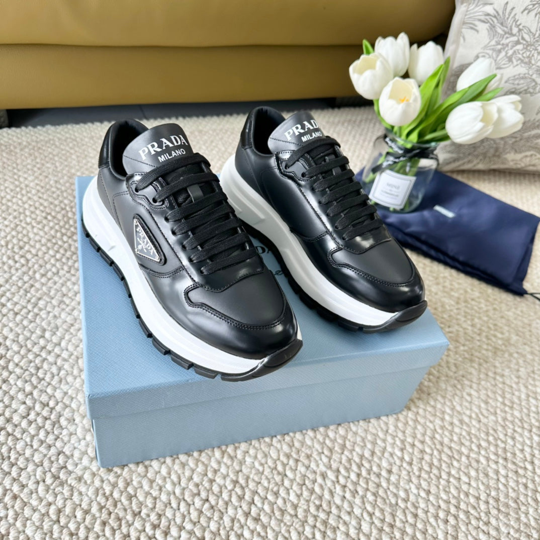 PRA BLACK THICK SOLE SNEAKER BLACK CALFSKIN