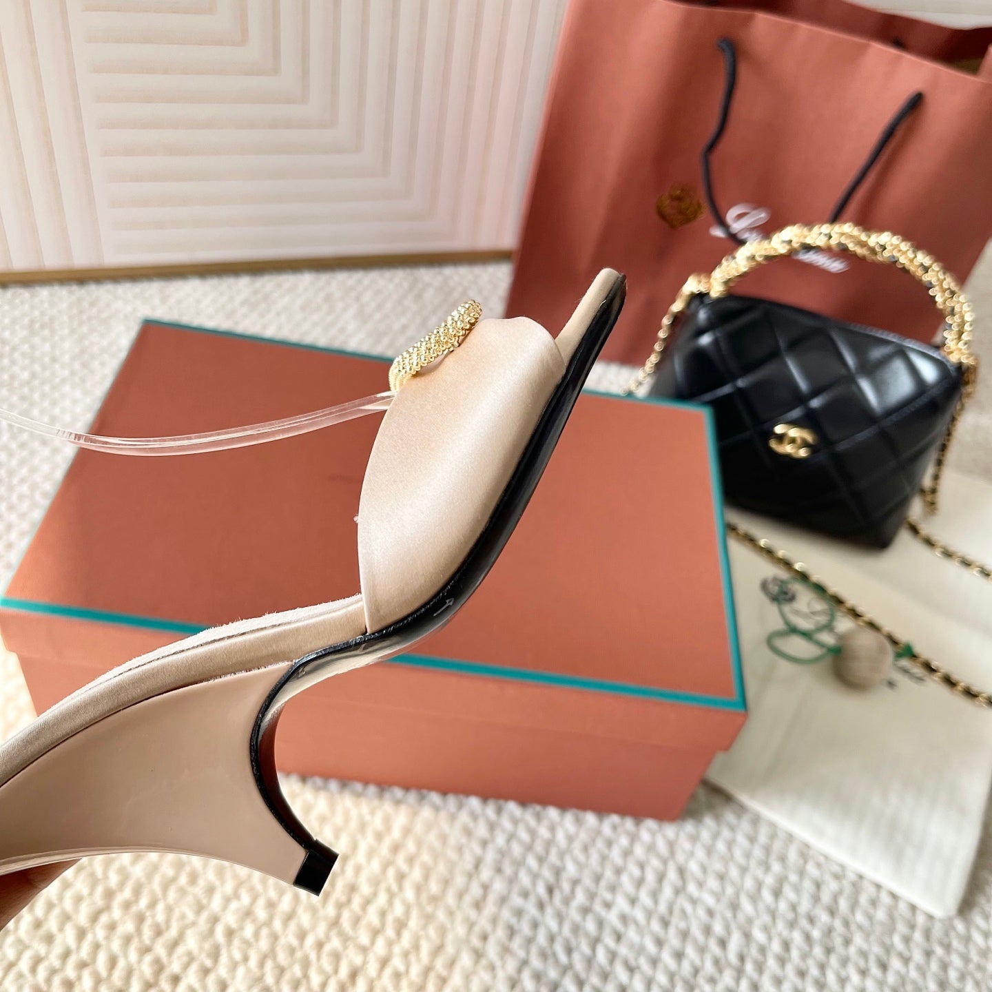 HIGH HEELS SANDALS 80 MM IN LIGHT BEIGE SATIN MIX SUEDUE